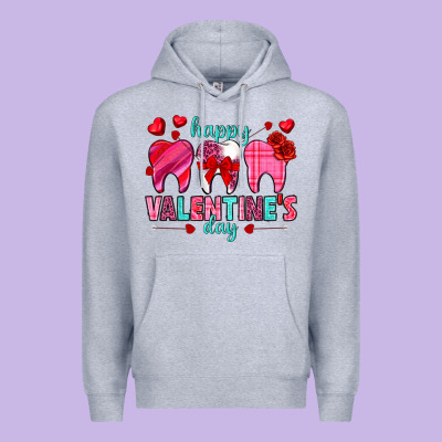 Happy Valentine's Day With Teeth Valentine's Day Premium Hoodie Designed By Howdyjamesfarm