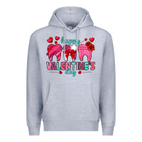 Heather Grey Happy Valentine's Day with teeth Valentine's Day Premium Hoodie - HowdyJamesFarm