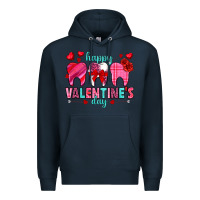 Navy Happy Valentine's Day with teeth Valentine's Day Premium Hoodie - HowdyJamesFarm