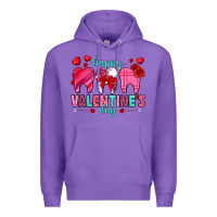 Purple Happy Valentine's Day with teeth Valentine's Day Premium Hoodie - HowdyJamesFarm