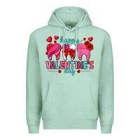 Seafoam Happy Valentine's Day with teeth Valentine's Day Premium Hoodie - HowdyJamesFarm