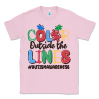Bubblegum Pink color outside the lines autism awareness Classic Tee - MaliasSmallBusiness