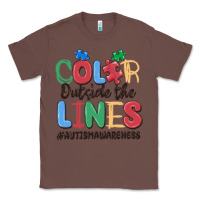 Chestnut color outside the lines autism awareness Classic Tee - MaliasSmallBusiness