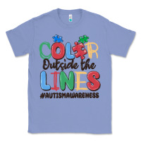 Colony Blue color outside the lines autism awareness Classic Tee - MaliasSmallBusiness