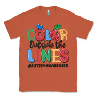 Copper color outside the lines autism awareness Classic Tee - MaliasSmallBusiness