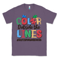 Lavender color outside the lines autism awareness Classic Tee - MaliasSmallBusiness