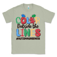 Matcha color outside the lines autism awareness Classic Tee - MaliasSmallBusiness