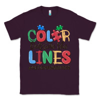 Plum color outside the lines autism awareness Classic Tee - MaliasSmallBusiness