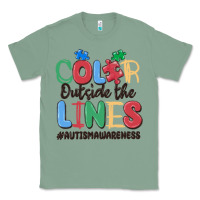 Sage color outside the lines autism awareness Classic Tee - MaliasSmallBusiness
