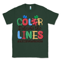 Sports Green color outside the lines autism awareness Classic Tee - MaliasSmallBusiness