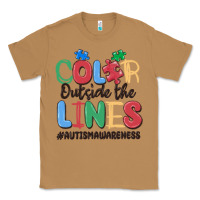 Toasted Coconut color outside the lines autism awareness Classic Tee - MaliasSmallBusiness