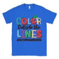 True Royal color outside the lines autism awareness Classic Tee - MaliasSmallBusiness
