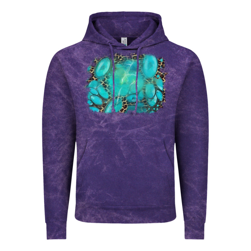 Turquoise Leopard Background Vintage Hoodie by AdoDesignShop | Teevron