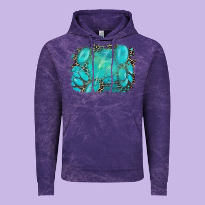 Turquoise Leopard Background Vintage Hoodie Designed By Adodesignshop