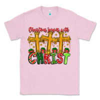 Bubblegum Pink christmas begins with christ Classic Tee - CowhideDigitalArt