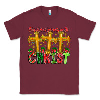 Burgundy christmas begins with christ Classic Tee - CowhideDigitalArt