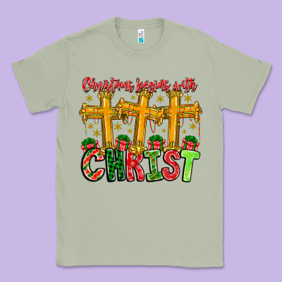 Christmas Begins With Christ Classic Tee Designed By Cowhidedigitalart