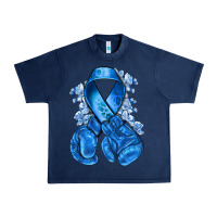 Navy blueribbon with boxing gloves Urban Heavy Tee - NancyCooperArtShop