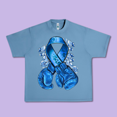 Blueribbon With Boxing Gloves Urban Heavy Tee Designed By Nancycooperartshop