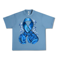 Pebble Blue blueribbon with boxing gloves Urban Heavy Tee - NancyCooperArtShop