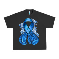 Pigment Black blueribbon with boxing gloves Urban Heavy Tee - NancyCooperArtShop
