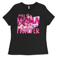 Black My Mama Is a Fighter with Ribbon Ladies Tee - texasbilliewilder