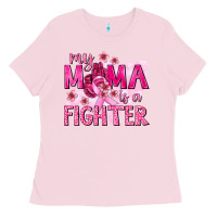 Bubblegum Pink My Mama Is a Fighter with Ribbon Ladies Tee - texasbilliewilder