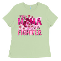 Matcha My Mama Is a Fighter with Ribbon Ladies Tee - texasbilliewilder