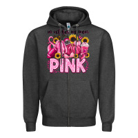 In October We Wear Pink Football Zipper Hoodie | Teevron