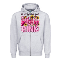 Heather Grey in october we wear pink football Zipper Hoodie - LillyAllenDesigns