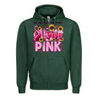 Sports Green in october we wear pink football Zipper Hoodie - LillyAllenDesigns