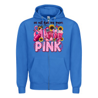 True Royal in october we wear pink football Zipper Hoodie - LillyAllenDesigns