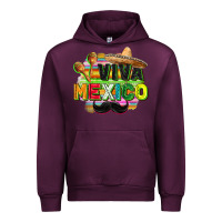 Mauve Wine Viva Mexico Urban Hoodie - FaDigitalArtStudio