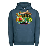 Pigment Midnight Navy Viva Mexico Urban Hoodie - FaDigitalArtStudio