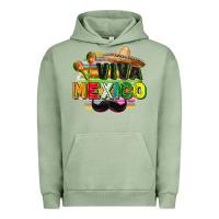 Pigment Oil Green Viva Mexico Urban Hoodie - FaDigitalArtStudio