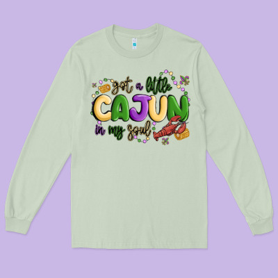 Got A Little Cajun In My Soul Long Sleeve Tee Designed By Maliassmallbusiness