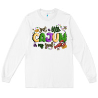 White got a little cajun in my soul Long Sleeve Tee - MaliasSmallBusiness
