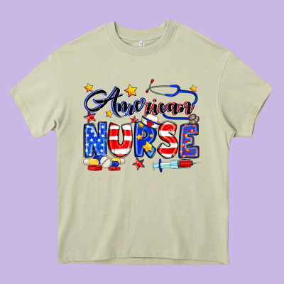 American Nurse Heavy Core Tee Designed By Neo Western