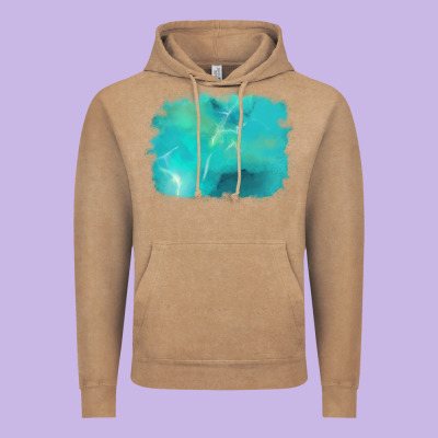 Turquoise Background Vintage Hoodie Designed By Adodesignshop