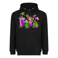 Black Mardi Gras coffee cups Heavyweight Hoodie - NancyCooperArtShop