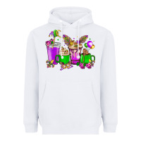 White Mardi Gras coffee cups Heavyweight Hoodie - NancyCooperArtShop