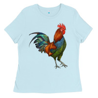 Baby Blue rooster Ladies Tee - RanaPortraitStore