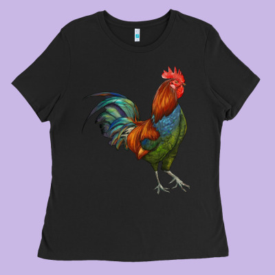 Rooster Ladies Tee Designed By Ranaportraitstore
