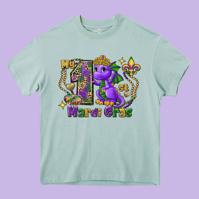 Dragon My First Mardi Gras Heavy Core Tee Designed By Fadigitalartstudio