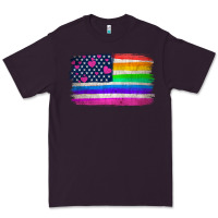 Plum american flag and lgbt flag  background Premium Tee - HRA Design Shop