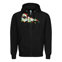 Black christmas siamese cat Zipper Hoodie - LillyAllenDesigns