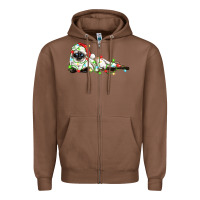 Chestnut christmas siamese cat Zipper Hoodie - LillyAllenDesigns