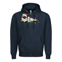Navy christmas siamese cat Zipper Hoodie - LillyAllenDesigns