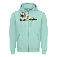 Seafoam christmas siamese cat Zipper Hoodie - LillyAllenDesigns