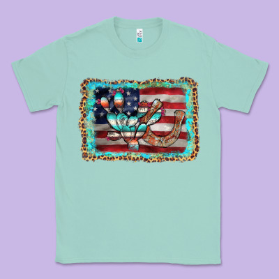 Flag Cactus Horseshoe Classic Tee Designed By Adodesignshop